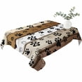 thumbnail image 2 of Brown Beige Farmhouse Table Cloth Waterproof Tablecloths, Black Dog Paw Vintage Wooden Tablecloth Dining Table Cover for Kitchen Party Tabletop Outdoor, Rectangle Tablecloth 52x70 Inch, 2 of 9