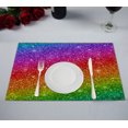 thumbnail image 1 of Mantel individual con purpurina multicolor ABPHQTO 30x45 cm Juego de 2, 1 of 2