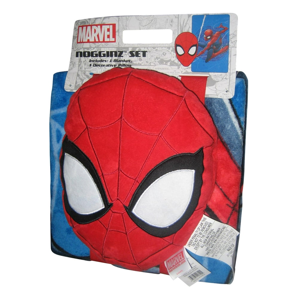 Marvel Spiderman Nogginz Pillow & Blanket Kids Bedding Set Walmart