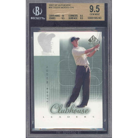 2002 sp authentic #56 TIGER WOODS CHL golf BGS 10 9.5 9.5