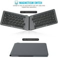 thumbnail image 5 of KOMI Foldable Bluetooth Keyboard, Portable Wireless Rechargeable Keyboard, Ultra Slim Ergonomic Folding Keyboard Compatible with iOS, Android and Windows Tablet/Smartphone/Laptop Devices, Silver Gray, 5 of 5