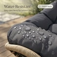 thumbnail image 3 of RADIATA Oversized Outdoor Papasan Rocking Chair with Ottoman Set of 2, Indoor Outdoor Heavy Duty Wicker Patio Egg Rocking Chair with 5.1 Cushion, 450lbs Capacity, Gray, 3 of 10