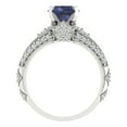 thumbnail image 4 of Clara Pucci 18K White Gold 2.095 Simulated Blue Sapphire Engraveable Engagement Ring + Wedding Band Set, 4 of 7