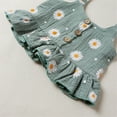 thumbnail image 4 of Girl’s Daisy Flower Printed 2Pcs Clothes Suit, Sleeveless Ruffled Hem Tank Top, 4 of 6