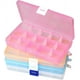 thumbnail image 1 of Caja organizadora de joyas para pendientes, 4 unidades, transparente, con 15 compartimentos, 1 of 5
