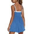 thumbnail image 5 of HKYNLAG Women Casual Strappy Romper Summer Spaghetti Strap Jumpsuits Sleeveless One Piece Overalls with Pockets Royal Blue XL, 5 of 6