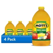 (4 pack) Mott's 100% Juice Original Apple Juice, 1 Gal, Bottle