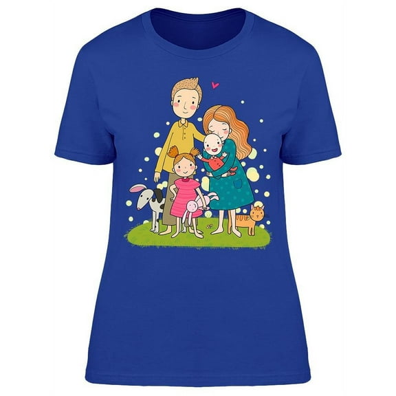 A Cute And Happy Family T-Shirt Women -Image by Shutterstock, Female Large