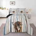 thumbnail image 1 of Erosebridal Tiger Print Bedding King Comforter Set, Black Reversible Down Comforter, Botanical Plant Decor, 1 of 6