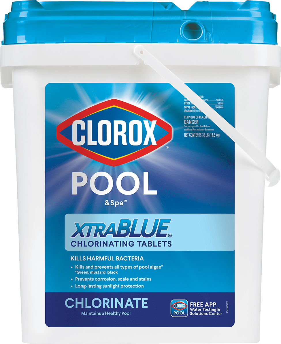 Clorox Pool&Spa Xtra Blue 3Inch Chlorinating Tablets, 35 lbs