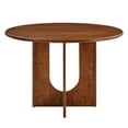 thumbnail image 3 of 48 Inch Dining Table, Walnut, Wood, Round, Living Kitchen Cafe Bistro Hospitality Restaurant, Modern Contemporary HB36523, 3 of 10