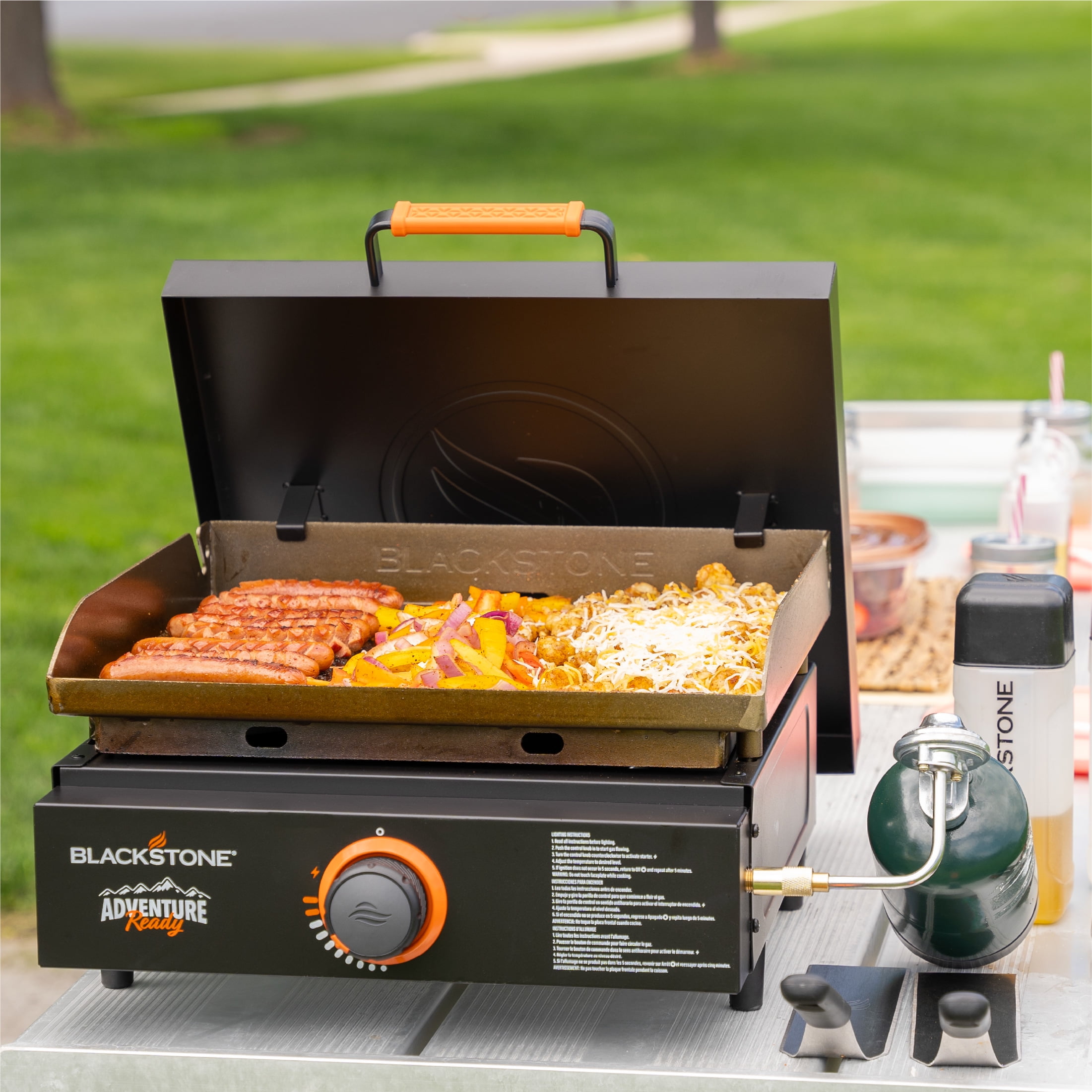 Blackstone Single Burner 17" Adventure Ready Propane Tabletop Griddle with Hard Cover