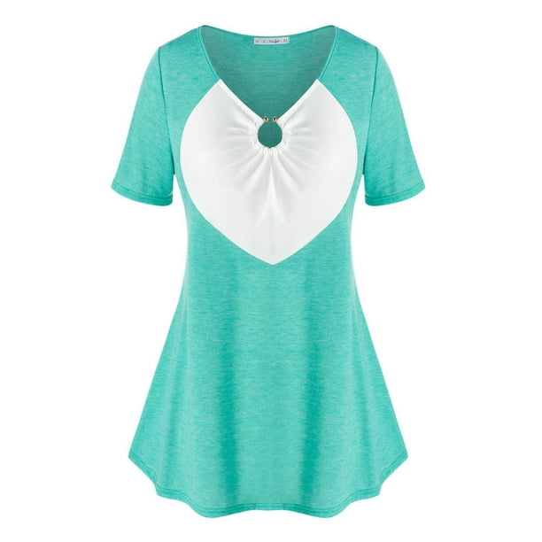 Talla grande o anillo de tono cincado de dos tonos Rosegal Camisetas tallas grandes