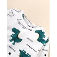 thumbnail image 5 of Mikrdoo Baby Boys Outfits Dinosaur Long Sleeve For Winter Tops Pants 2Pcs Clothes Set White 9-12 Months, 5 of 7