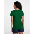 thumbnail image 3 of Time and Tru Women's Slub V Neck Tee with Short Sleeves, Sizes XS-XXXL, 3 of 5