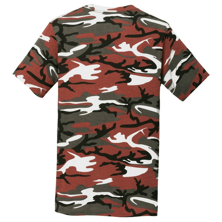 Mens 5.4 oz 100 Cotton Tee Shirt Red Camo S Walmart