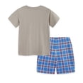 thumbnail image 3 of REDARER Boys Airplane Graphic Tee & Blue Plaid Shorts, Casual Playwear Summer Set,6-7 Years, 3 of 6