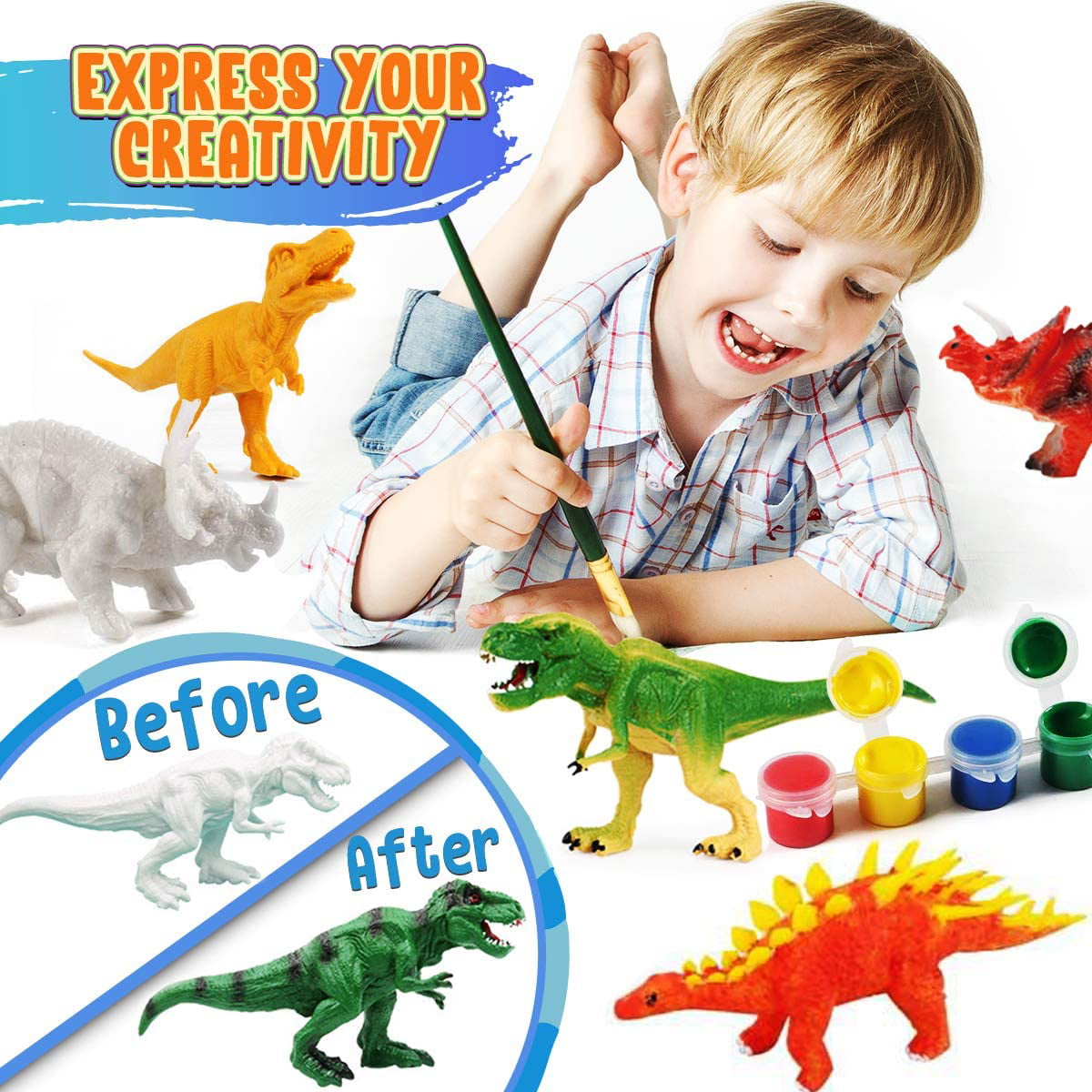 TICE Painting Dinosaurs for Kids DIY Dinosaur Arts Crafts Gift for Boys Girls Kids