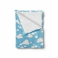 thumbnail image 2 of Blue Soft Flannel Fleece Blanket, Clear Summer Sky Pattern with Clouds Dotted Background Cartoon Style Kids Design, Cozy Plush for Indoor and Outdoor Use, 50" x 60", Sky Blue White, by Ambesonne, 2 of 6