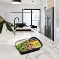 thumbnail image 3 of Kitch'nMore Contenedores de preparación de comidas de 38 oz, contenedores de almacenamiento de alimentos extra grandes y gruesos con tapas, plástico reutilizable, caja Bento desechable, apilable, apto, 3 of 5