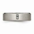 thumbnail image 4 of Solid Titanium Men's with Diamonds 7mm Wedding Brushed Matte Finish Band Ring Size 11.5 (.05 cttw.), 4 of 8