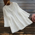 thumbnail image 2 of Bixock Women's Maternity Tops 3/4 Sleeve V-Neck Button Casual Maternity Shirts Comfy Pregnant Tops, 2 of 5