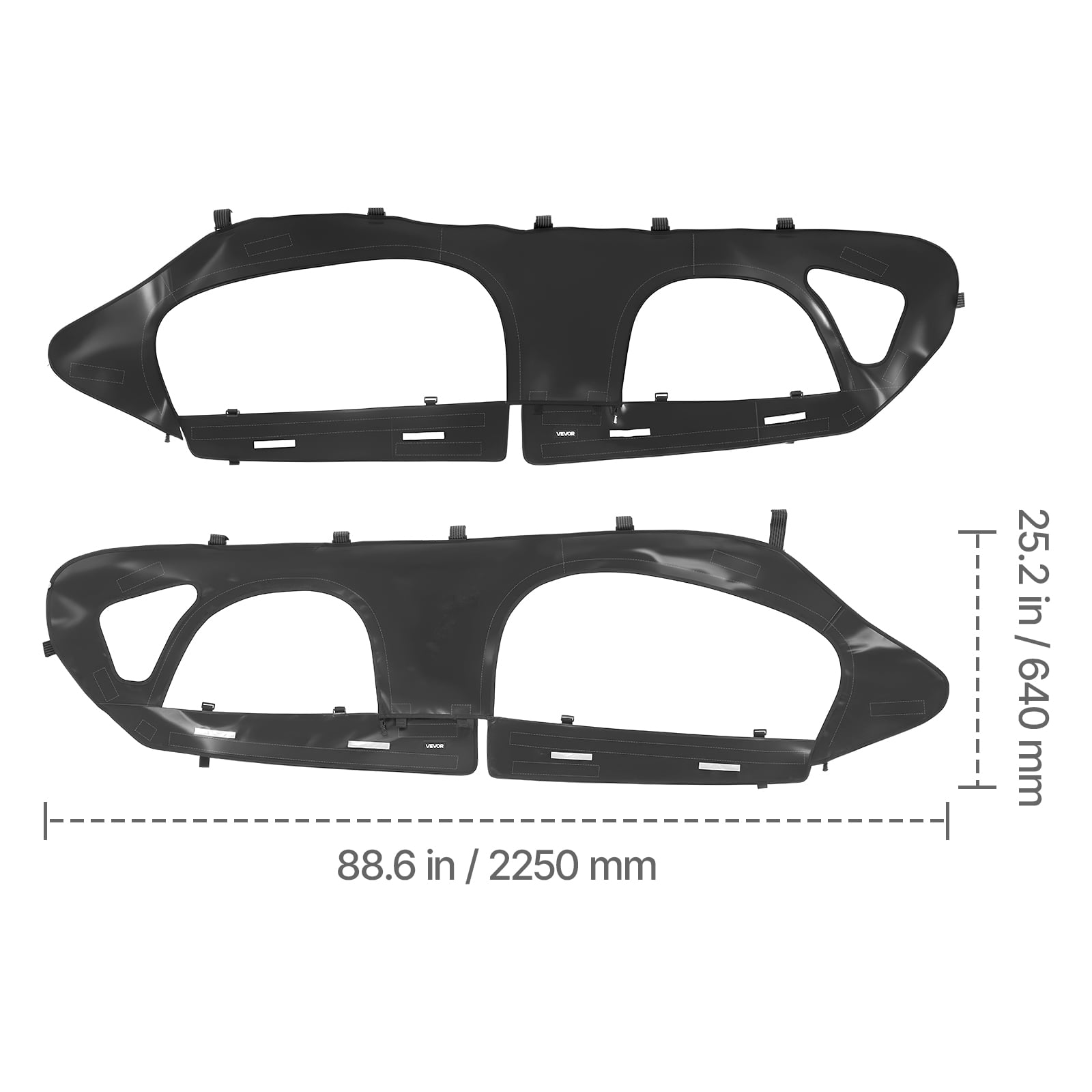 VEVOR Cab Enclosure Upper Doors, Compatible with Can-Am Maverick X3 MAX 4-Seater 2017-2024, Soft Upper Doors, Windproof Upgraded Zipper UTV Soft Side Window Kit