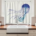 thumbnail image 2 of Ambesonne Jellyfish Kitchen Curtains, Aquatic Animal Tentacles, 55"x45", Off White Persian Blue, 2 of 3