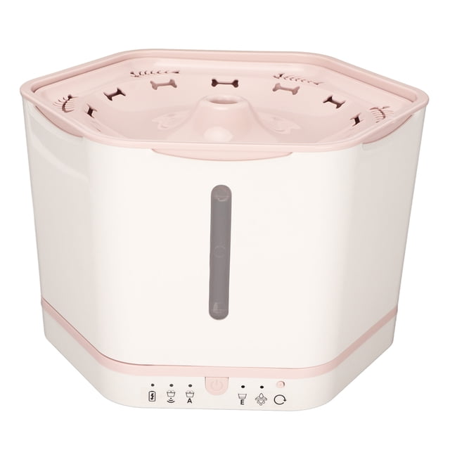 Dispensador automático de agua para mascotas por inducción, filtración de agua viva con circulación inalámbrica, gran capacidad, silencioso para perros y gatos, color rosa