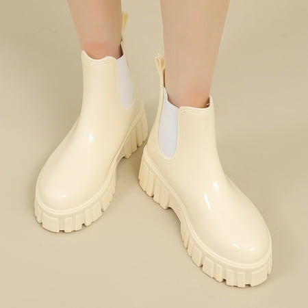 

Rain Shoes Snow Boots Women Non Slip Detachable With Cotton Inside Rain Boots Outdoor Rubber Water Shoes