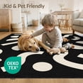 thumbnail image 4 of ODIKA 8'x10' Washable Area Rug Black Cream Abstract Geometric Design Contemporary Artistic with Bold for King Size Bedroom Under Bed, Master Suite, Non-Shedding, Easy Care, 4 of 7