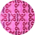 thumbnail image 1 of Ahgly Company Indoor Round Abstract Pink Modern Area Rugs, 6' Round, 1 of 4
