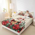 thumbnail image 4 of Homewish Retro Santa Claus Twin Sheet Sets,Red Xmas Berry Twin Fitted Sheet,Green Christmas Flower Flat Sheet For Girl Boy,Breathable Home Decor,3 Pieces, 4 of 7