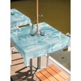 thumbnail image 2 of Outdoor Tablecloth with Umbrella Hole for Patio/Picnic/Party/Camping, Turquoise Coastal Waterproof Table Cloth Square Cover Washable, Nautical Starfish Coral Jellyfish Shell Sea (54"x 54"), 2 of 8
