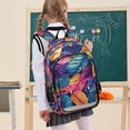 thumbnail image 7 of FORMRS School Backpack 17" Student Travel Bag with Laptop Compartment, Colorful Art Leaves Pattern, 7 of 7