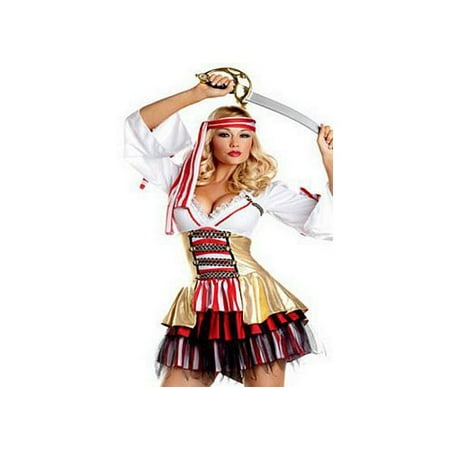 Be Wicked Sultry Sea Siren Costume BW1285 White/Gold