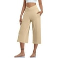 thumbnail image 2 of Mohiass Capri Pants for Women, Summer Casual Pull On Womens Capris, Women's Casual Pants & Capris, Ladies Capris with Pockets Beige S, 2 of 7