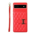 thumbnail image 3 of Case for Google Pixel 6a, Detachable Crossbody Strap & Lanyard Wallet Case with Card Slots, 360° Stand Ring Kickstand Flip PU Leather Protective Cover for Google Pixel 6a, Red, 3 of 9