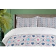 thumbnail image 4 of Ambesonne Abstract Duvet Cover Sets, Ornamental Arching Streaks, 2-King, Sky Blue Pink, 4 of 6