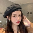 thumbnail image 3 of CoCopeaunts Spring Women Girl Beret Artist Cotton Octagonal Flat Cap Summer Beanie Hat Cap Vintage Beret Hats Solid Color Cap Hat Woman, 3 of 6
