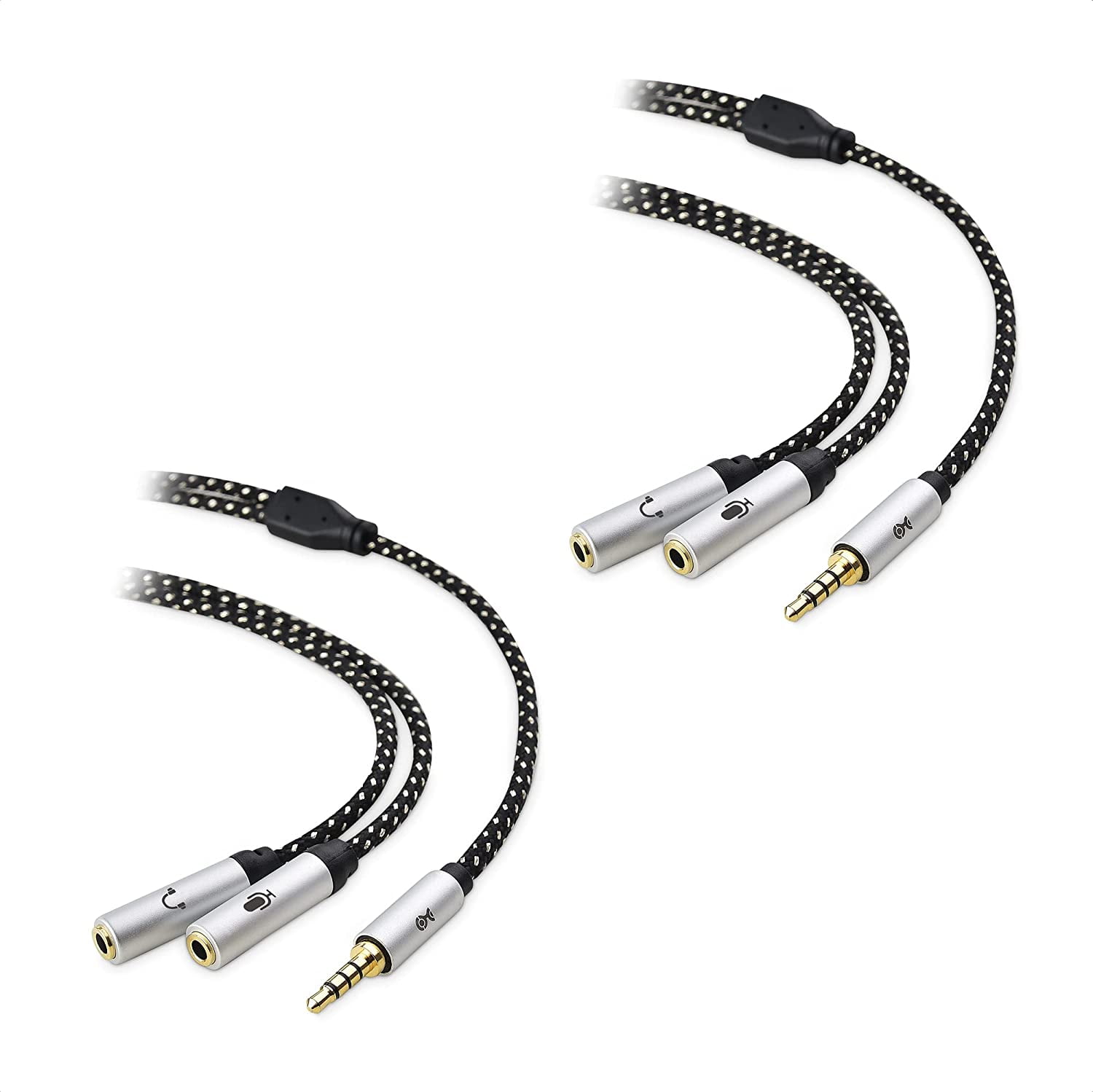 Cable Matters 2 Pack 3 5mm Male To Dual Female Headphone Mic Splitter