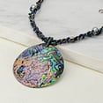thumbnail image 3 of Spirit of the Ocean Abalone Shell Medallion Beaded Rope Statement Necklace, 3 of 5