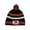 Black, variant on California Republic Patch Striped Beanie w/ Pom - Black/Raspberry Pink/White