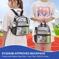 thumbnail image 2 of Mochila transparente aprobada por el estadio Slumou de 30 x 24 x 15 cm, color negro, 2 of 7