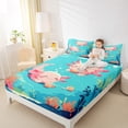 thumbnail image 4 of Homewish Cute Salamander Queen Sheet Sets,Pink Axolotl Flat Sheet,Colorful Ocean Animal Queen Fitted Sheet For Boys Girls,Super Cozy Room Decor,4pcs, 4 of 7