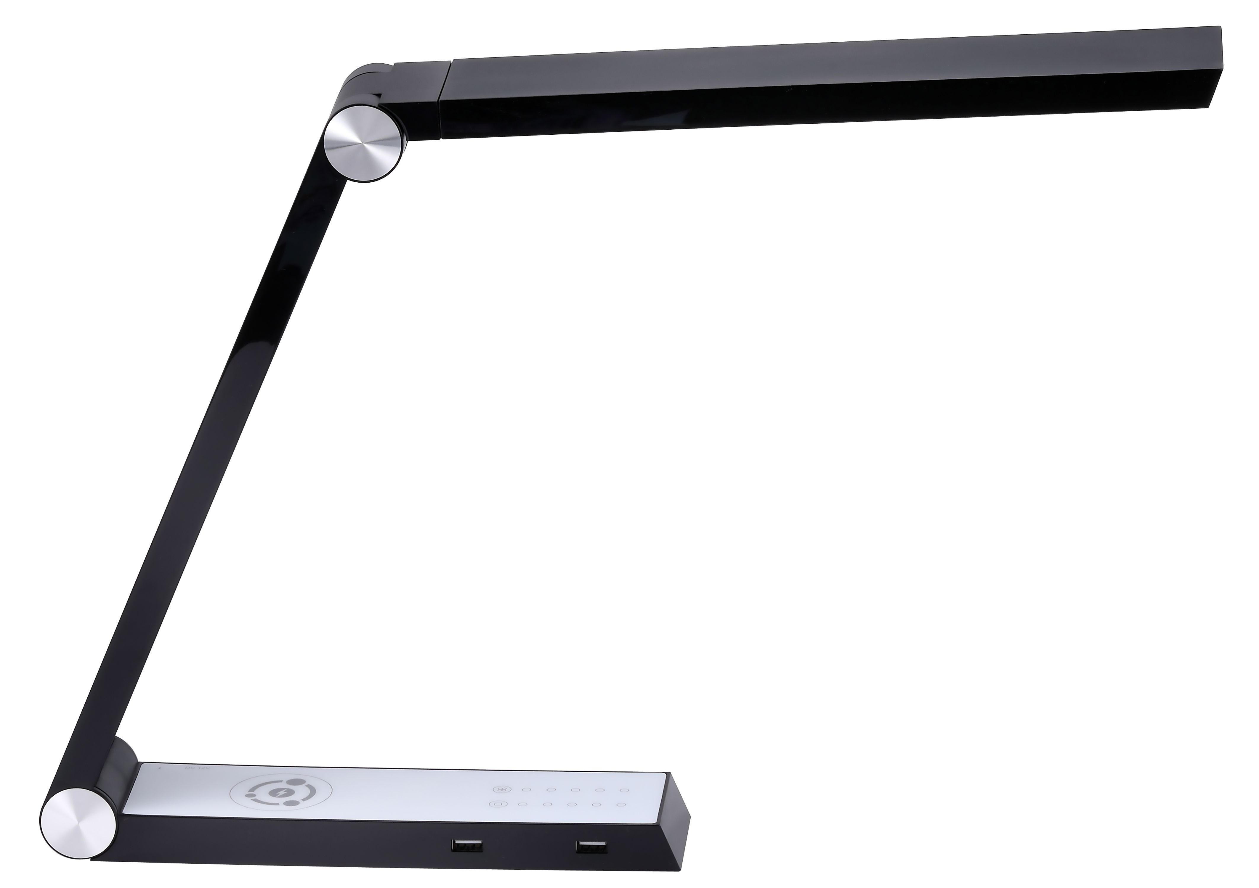 Bostitch Black Desk Lamp with Wireless Charging, USB Ports, Adjustable