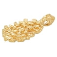 thumbnail image 5 of 14K Gold Heavy Plated Chunkly Nugget Cut Medallion Charm Pendant + 24" 4mm Curb Chain Necklace Set, 5 of 7