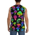thumbnail image 4 of Uemuo Bright Mushrooms Pattern Men's Sleeveless T-Shirt,Muscle Athletic Tank Top, Moisture-wicking Quick-dry Breathable Classic Tee Top for Gym Run Outdoor Sports-3X-Large, 4 of 8
