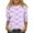 Light Purple (rainbow), variant on CCRFTGI Girls Tops Size 10-12 3/4 Length Sleeve Cute Floral Graphics Basic Shirts Round Neck Comfy Soft Tops Blouse Light Purple 8-9Years