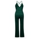 thumbnail image 5 of Mono de mujer de color liso con cuello halter en V y cordones - Conjunto informal elegante para fiesta/día a día - Tejido elástico, 5 of 5